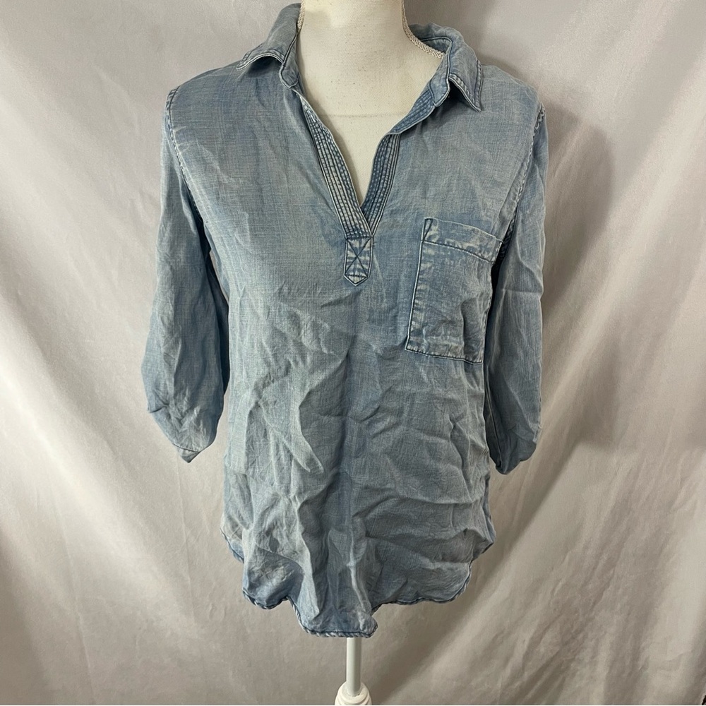 Skies Are Blue Blue Chambray Top